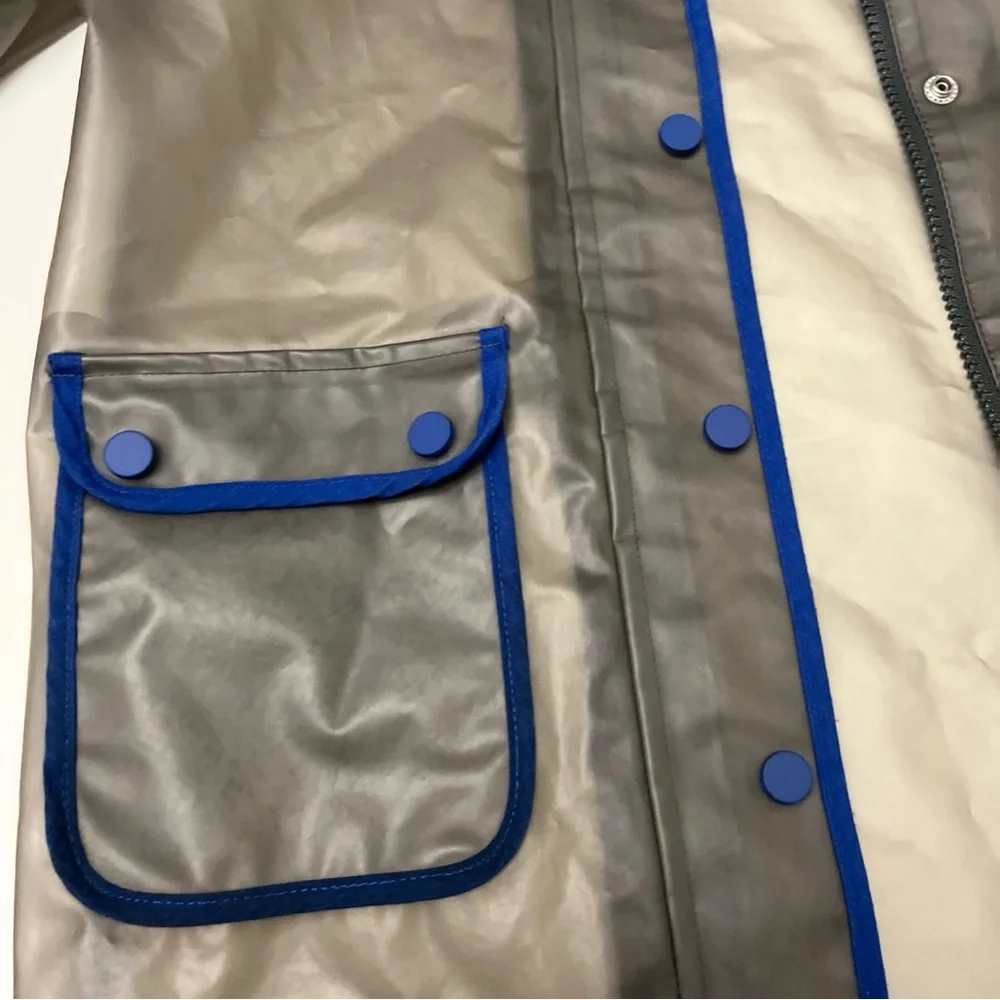 Hunter Kids Unisex Transparent Raincoat with Blue‎ Trim